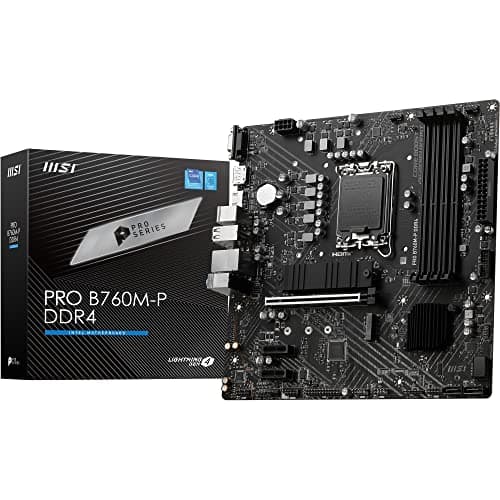Image of MSI PRO B760M-P DDR4 Motherboard, Micro-ATX - Supports Intel 14th, 13th & 12th Gen Core Processors, LGA 1700 - DDR4 Memory Boost 4800+MHz/OC, PCIe 4.0 x16 Slot, M.2 Gen4 Slots
