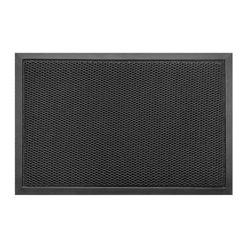 Image of Nicoman 3D Mesh Door Mat, Heavy-Duty Dirt Trapper Floor Matt for Indoor/Outdoor, Entrance Patios Garden Garages, Low-Profile, Non-Slip, Machine Washable, Black 60x40cm (24x16inches)