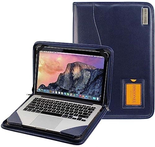 Image of Broonel - Contour Series - Blue Heavy Duty Leather Protective Case - Compatible With Dell XPS 15 9500 15.6" Laptop