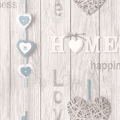 Image of BHF FD41719 Love Your Home Wallpaper - Blue/White (1-Piece)