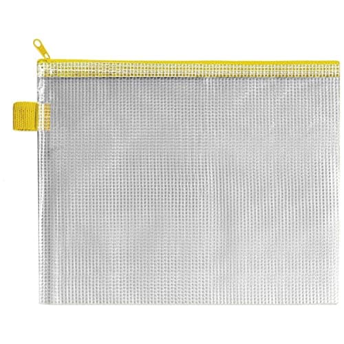 Image of BDS Mesh Zip Bag 255x205mm Yellow Zipper [Pack of 5]