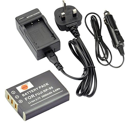 Image of DSTE NP-95 Rechargeable Li-ion Battery + DC29U Travel and Car Charger Adapter for Fujifilm FinePix F30 and Compatible with RICOH DB-90, GXR, GXR Mount A12, GXR P10 Digatal Camera