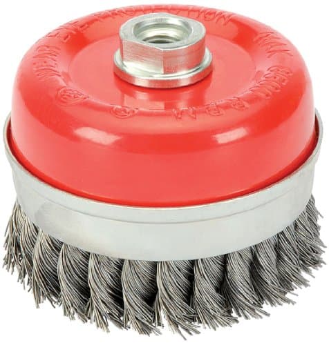 Image of Draper 41450 Twist Knot Wire Cup Brush, 100mm x M14 , Blue