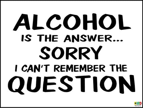 Image of Funny Sign Alcohol is The Answer Xmas, Bday Present 4 Drinkers Beer Wine - Self Adhesive Sticker 200mm x 150mm