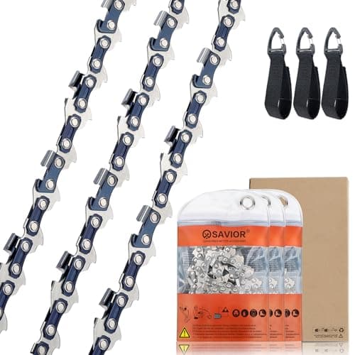 Image of Savior 3-Pack 14 Inch (35 cm) Chainsaw Chain Compatible with Makita DUC353, Bosch AKE 35S, 3/8" LP .043" Gauge 52 Links Replacement Chain Compatible with Einhell, Husqvarna, Oregon and More