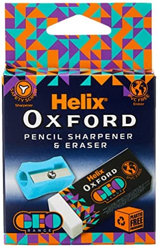 Image of Helix Oxford Geo Eraser and Sharpener - Orange (100203)