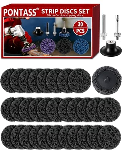 Image of 2 Inch (50MM) Stripping Wheels for Drills, 30 Piece Grinding Discs with 1/4" /0.23" Shank, Paint Stripping Abrasive Wheel for Rust Removal and Polishing (Black)