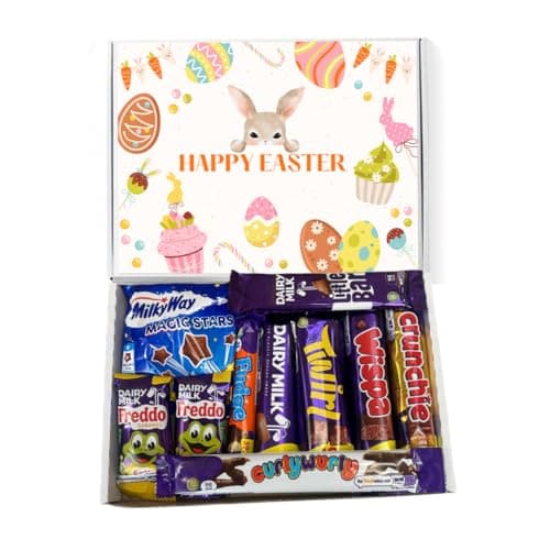 Image of QLV Easter Chocolates Selection Box. Letterbox Gift Assortment Featuring 10 x Chocolate Bars. Perfect for an Egg Hunt