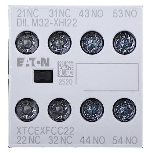 Image of Eaton 277377 auxiliary switch module, 2 contacts + 2 openers, assembly, screw connection.