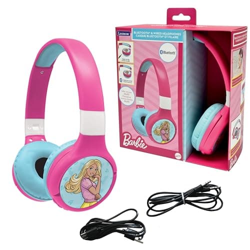 Image of LEXIBOOK, Mattel Barbie, 2-in-1 Bluetooth & Wired Headset with microphone and control button, Long lasting rechargeable battery, HPBT010BB