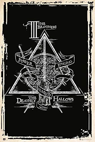Image of Grupo Erik Poster Harry Potter Deathly Hallows Symbol - 36 x 24 inches / 91.5 x 61 cm - Shipped Rolled Up - Cool Posters, Art Poster, Wall Posters & Prints