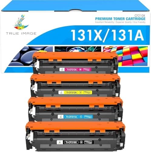 Image of TRUE IMAGE 4 Pack Toner Cartridge Replacement for HP 131X CF210X 131A CF210A 128A CE320A 125A Laserjet Pro 200 Color MFP M276n M276nw M251nw M251n (Black, Cyan, Yellow, Magenta)