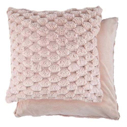 Image of Emma Barclay Lush Luxury Faux Rabbit Fur Cushion Cover (Blush Pink)