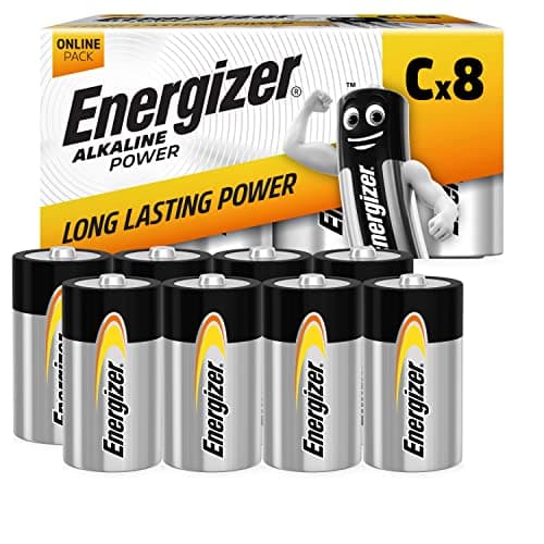 Image of Energizer Alkaline Power - C Batteries (8 Pack) - 1.5V Battery - Long Lasting Power - Toys, Radios, Torches - 100% Recyclable Plastic Free Packaging - 7 Year Shelf Life [Amazon Exclusive]