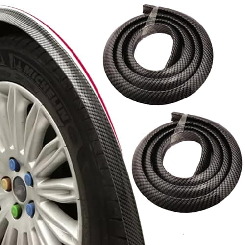 Image of Inscrip Fender Flare Rubber Seal, Car Flare Wheel Wheel Arch Trim, Eyebrow Protector Arch Trim, Universal Extra Wide Arches Fender Wheel Eyebrow Trim Strip Arch Lip Protector, 3m*4.5cm (Carbon Fiber)