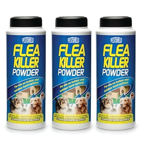Image of Pestshield 3 x Flea Killer Powder Crawling Insect Killer Indoor & Outdoor 200g Each