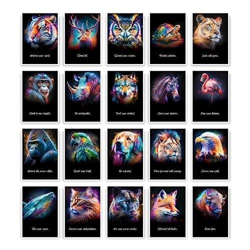 Image of metaFox papeal Spirit Animals by 44 Illustration Animal Card Deck with Inspiring Messages - Thank You Cards Animals and Animal Oracle Cards - Postcards Pack for Postcrossing