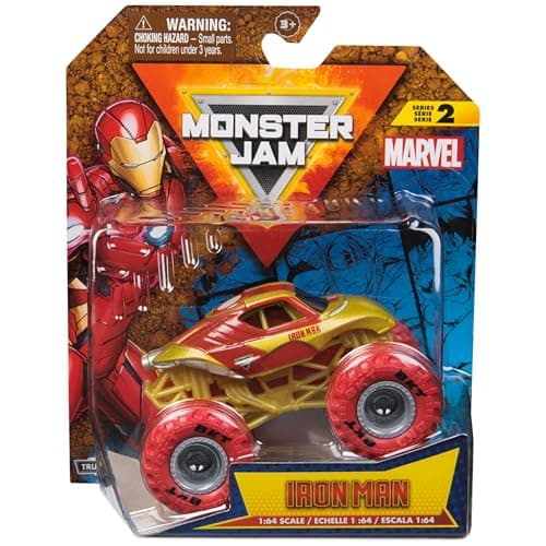 Image of Monster Jam, Marvel Official Iron Man Monster Truck, Die-Cast Vehicle, 1:64 Scale, Super Hero Kids Toys for Boys Ages 3 and up
