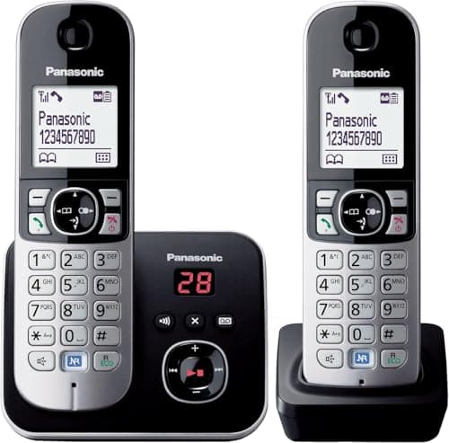Image of Panasonic KX-TG6822EB Twin DECT Cordless Telephone Set with Answer Machine