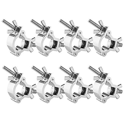 Image of 30-35mm Truss Clamp Stage Lights Clamp, 8PCS WorldLite Premium Lighting O Clamps for DJ Par Lights Spot Lights, Fit for 1.18-1.38 Inch OD Tube/Pipe, Heavy Duty 75KG Load Capacity