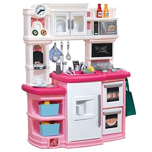 Image of "Step2 Great Gourmet Kids Kitchen Play Set, Interactive Play with Lights and Sounds, Toddlers 3+ Years Old, Realistic 33 Piece Toy Accessory Set, Pink"