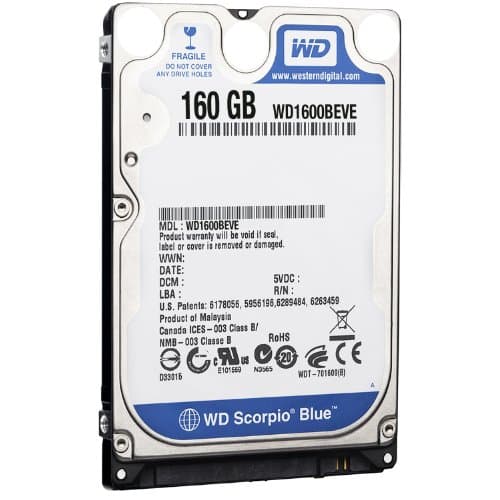 Image of WD Scorpio Blue 160GB EIDE 8MB Cache 2.5 inch Internal Hard Drive OEM