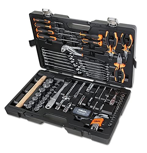 Image of Beta 2047E/C108-21 Suitcase with Assortment Consisting of 108 General Maintenance Tools, Plastic, Size 555 x 370 x 92 mm, Black/Orange