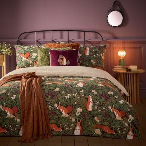 Image of furn. Pineberry Forest Woodland Duvet Cover Set - King - Multicolour