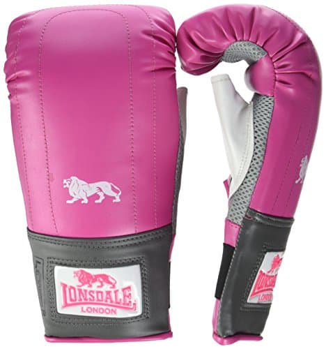 Image of Lonsdale, women’s boxing gloves, Womens, Pro Bag Tasche-handschuhe, Pink/Grey, L-XL