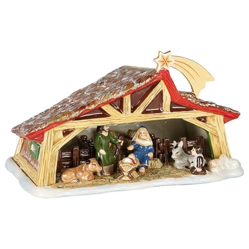 Image of Villeroy & Boch Toy’s Memory Scene, Decorative Nativity Set for Under Your Christmas Tree, Hard-Paste Porcelain, Multi-Coloured, 27 x 16 x 16 cm, Cotton, One Size