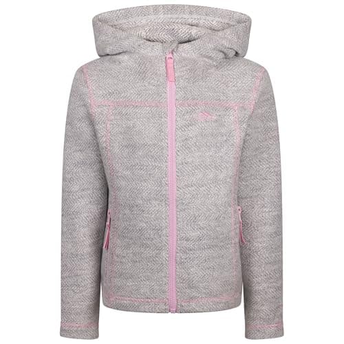 Image of Trespass Girls Fleece Shawna - Textured Fleece Hoodie with 2 Zip Pockets, Kids Hooded Jumper, Cosy Warm Airtrap 250GSM Fabric Weight, Girls Fleece Jacket