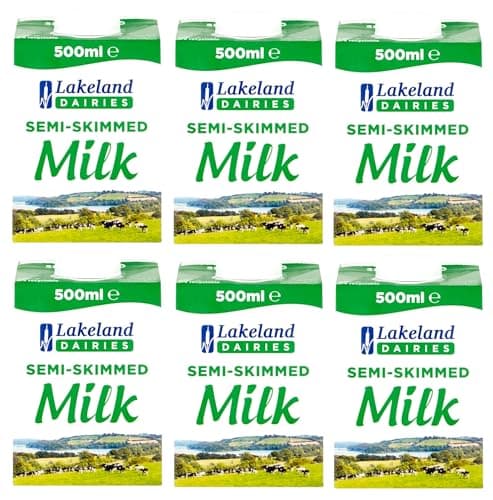 Image of Lakeland Long-life Semi Skimmed UHT Milk, Calcium, High in Protein, 500ML (Pack of 6, Total 3000ml)