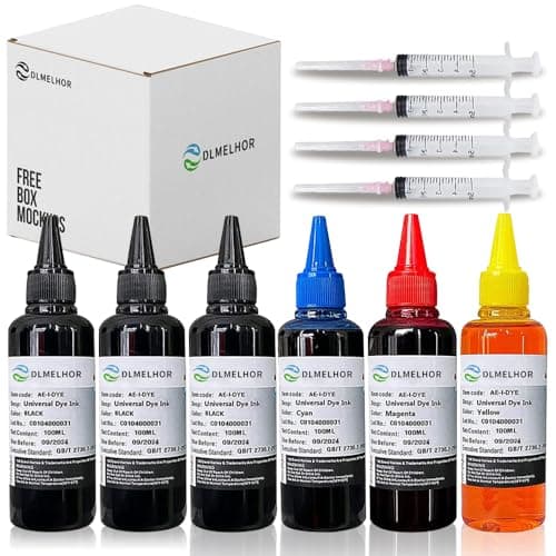 Image of Universal Dye Refill Ink Kits Suit for Eposn Canon HP Brother Lexmark Samsung Dell Kodak Inkjet Printer Compatible Cartridges Refillable Cartridge CISS CIS System,6 Color Set,600ml