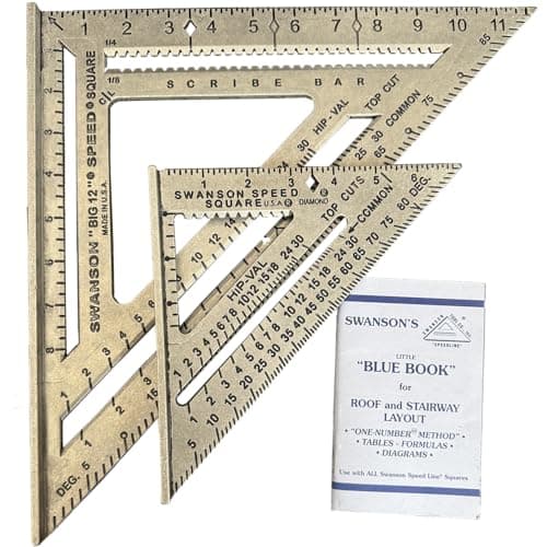 Image of Swanson SW1201K 7" & Big 12" Speed Square Layout Tool Kit Without Layout Bar,Blue