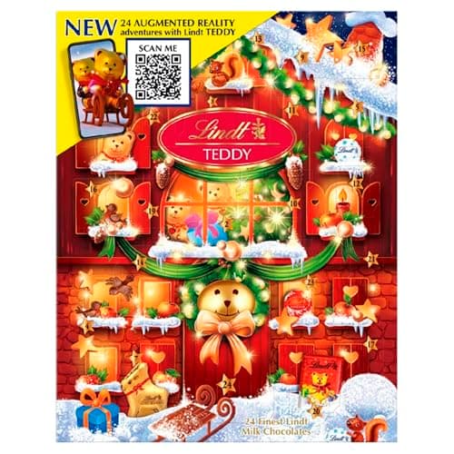 Image of Lindt Teddy Milk Chocolate AR Advent Calendar 2025 – Large 250g – 24 Bear & Friends Chocolates – Festive Gift for Him & Her