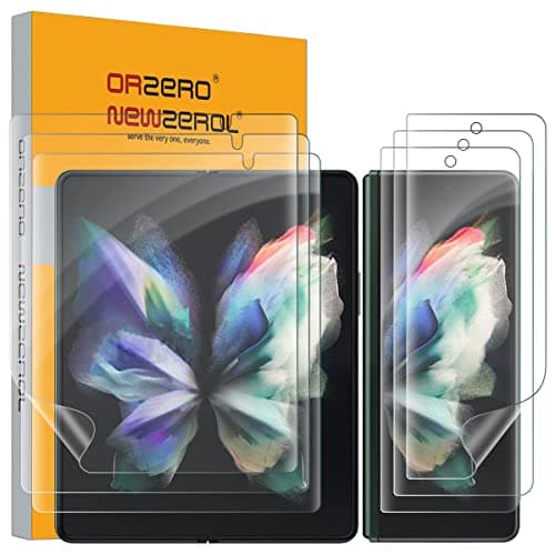 Image of NEWZEROL 3 Sets Compatible for Samsung Galaxy Z Fold 3 5G Screen Protector [Front Screen and Middle Screen] TPU 3D Soft Protective Film for Samsung Z Fold 3 5G - Transparent