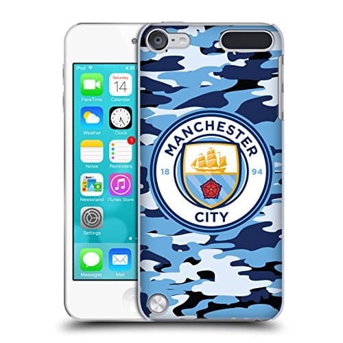 Image of Head Case Designs Officially Licensed Manchester City Man City FC Blue Moon Badge Camou Hard Back Case Compatible With Apple iPod Touch 5G 5th Gen