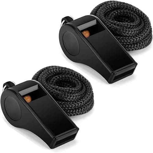 Image of Fya Whistle, Professional Sports Whistle with Lanyard, Loud Clear Black Whistles Great for Coaches, Referees, and Officials