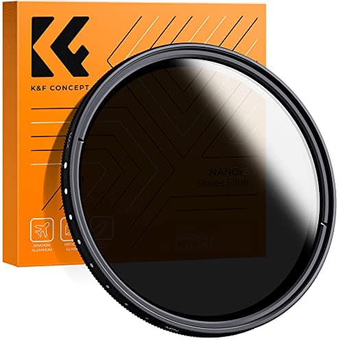 Image of K&F CONCEPT 43mm Variable ND2-ND400 Lens Filter Slim Neutral Density Adjustable Fader ND Filters + Microfiber Cleaning Cloth for DSLR Cameras (Nano-B Series)