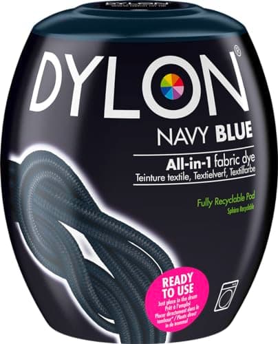 Image of DYLON Washing Machine Fabric Dye Pod for Clothes & Soft Furnishings, Navy Blue , 350g ( Pack of 1)