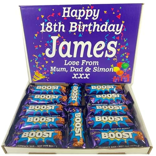 Image of Personalised Letterbox Friendly Chocolate Gift Box Hamper – Personalised Sweet Gift for Him or Her – Perfect for Birthdays, Christmas or Any Occasion (Compatible With BOOST)