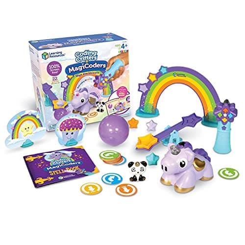 Image of Learning Resources Coding Critters MagiCoders Skye The Unicorn Coding Robot Toy STEM Play Remote Control Toys Gifts for 4 5 6 7 Year Old Kids Boys & Girls