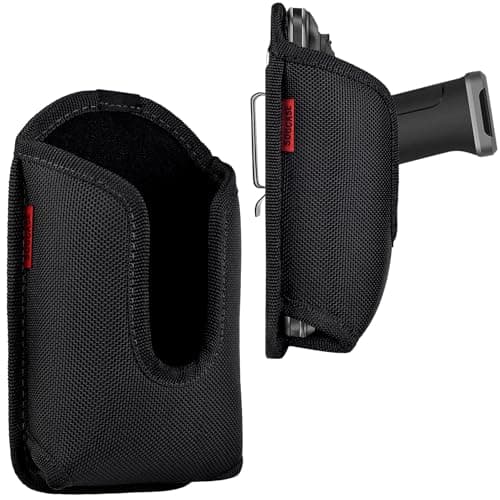 Image of SOGCASE Scanner Holster Handle Series - Thick Quality, Large, Heavy Duty, Sturdy Metal Belt Clip, Durable, Pocket-Friendly, Compatible with Zebra Barcode, Black