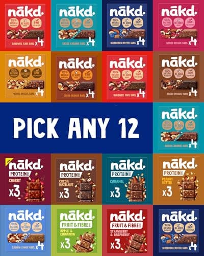 Image of Nakd Selection Pick Any 12 Multipack from 13 Flavours - Fruit And Nut Bars 48 x 30-45g, 48 Bars.