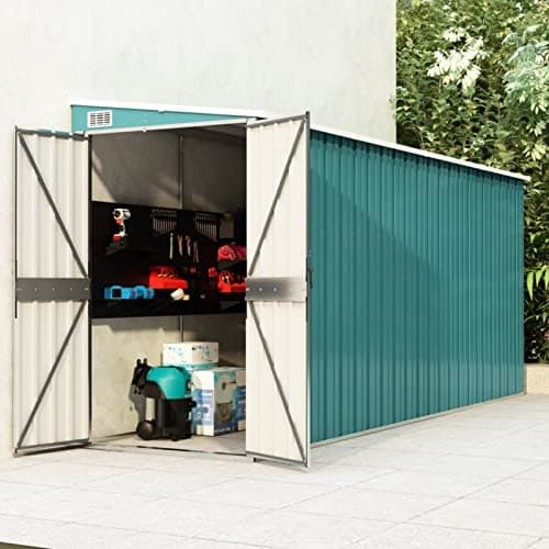 Image of ZEYUAN Green Wall Garden Shed, 118 x 382 x 178 cm, Galvanised Steel, Shed, Garden Shed, Tool Shed (SPU:316229)