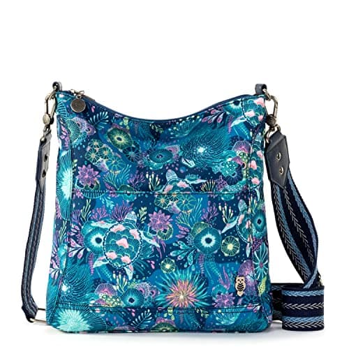 Image of Sakroots Women's Gen Lucia Crossbody in Repreve Eco-Twill, Royal Blue Seascape, One Size