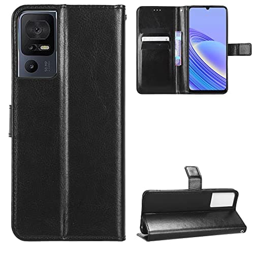 Image of TCL 40 SE Case [Wallet Case] [Kickstand] [Card Slots] [Magnetic Flip Cover] Compatible with TCL 40 SE Smartphone(Black)