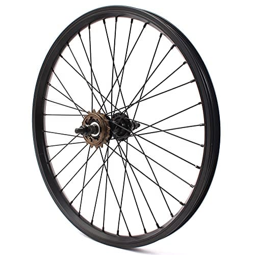 Image of KHE BMX Rear Wheel 20 Inch 10 mm Axle 7500 Aluminium Rim 36 Hole Black 16 Teeth Sprocket