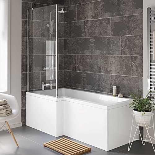 Image of 1700mm Left Hand L-Shaped Bath with Screen and Panel