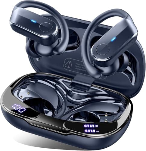 Image of Wireless Earbuds Sports, 2026 Bluetooth 5.4 Headphones with 70H Deep Bass Over Ear Buds, IPX8 Waterproof ENC Noise Cancelling Earphones, Running Headphones with Earhooks, USB-C Headset for Workout/Gym